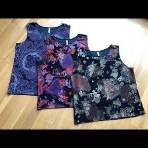 Set of 3 Stretchy Sleeveless Tops XL
